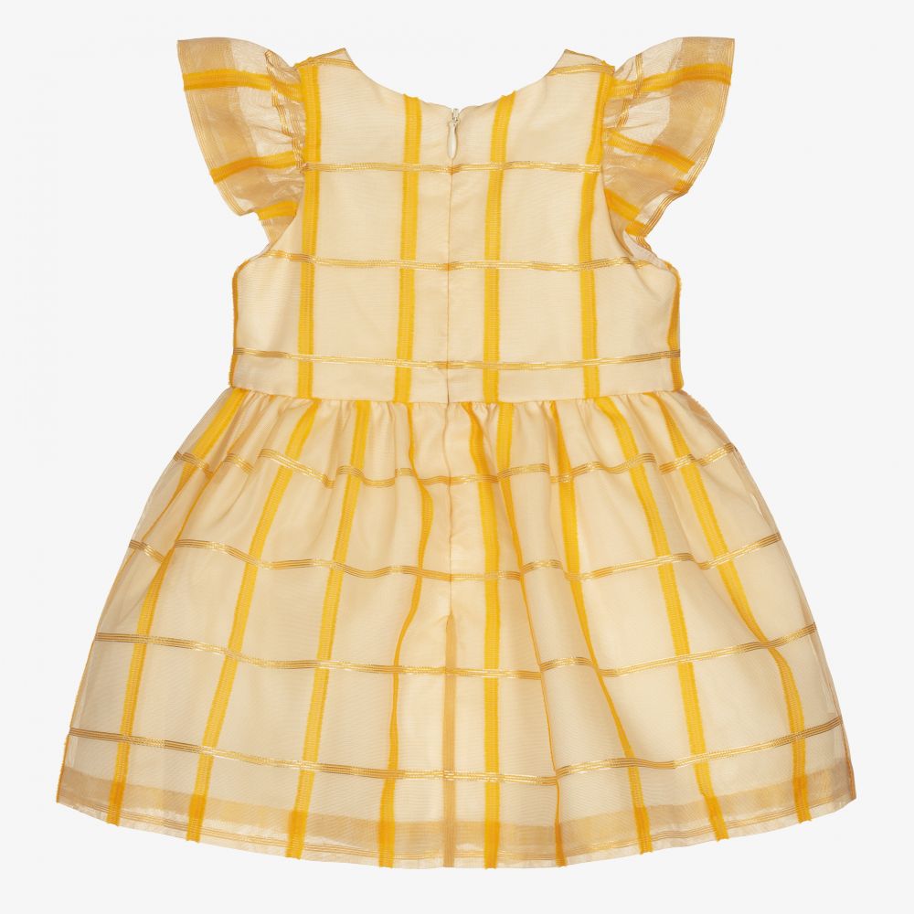 Hucklebones London-Желтое платье из органзы и трусики для малышей | Childrensalon Outlet