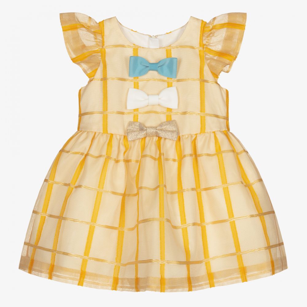 Hucklebones London - Ens. robe organza jaune Bébé | Childrensalon