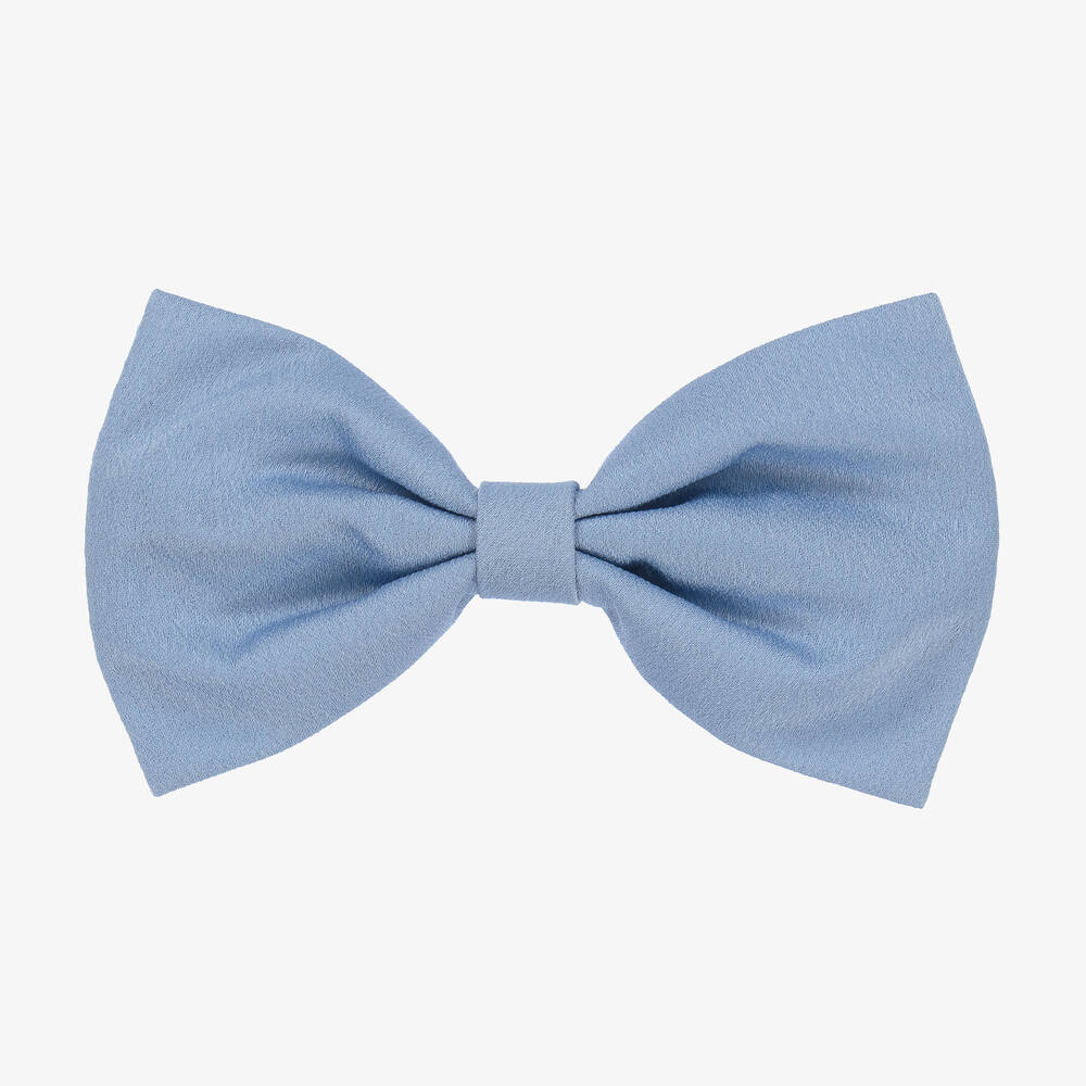 Hucklebones London - Blue Bow Hair Clip (12cm) | Childrensalon