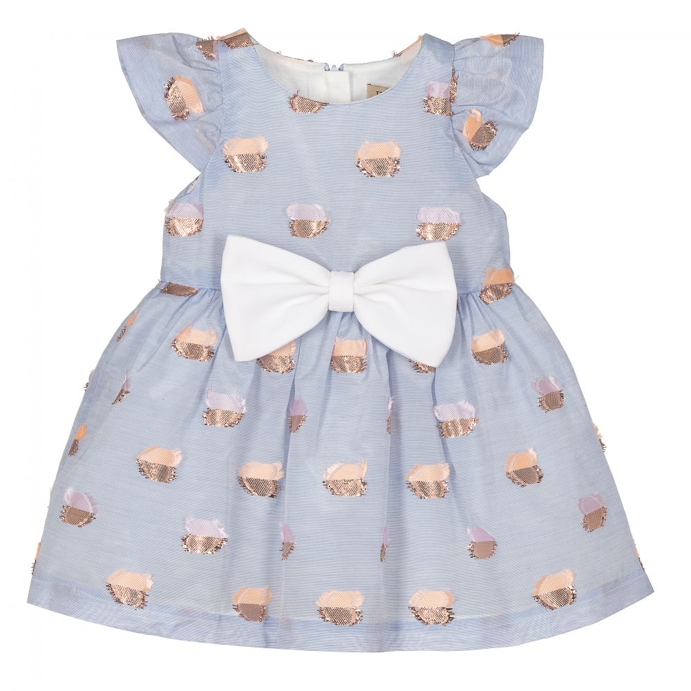 Hucklebones London - Blue Jacquard Dress Set | Childrensalon