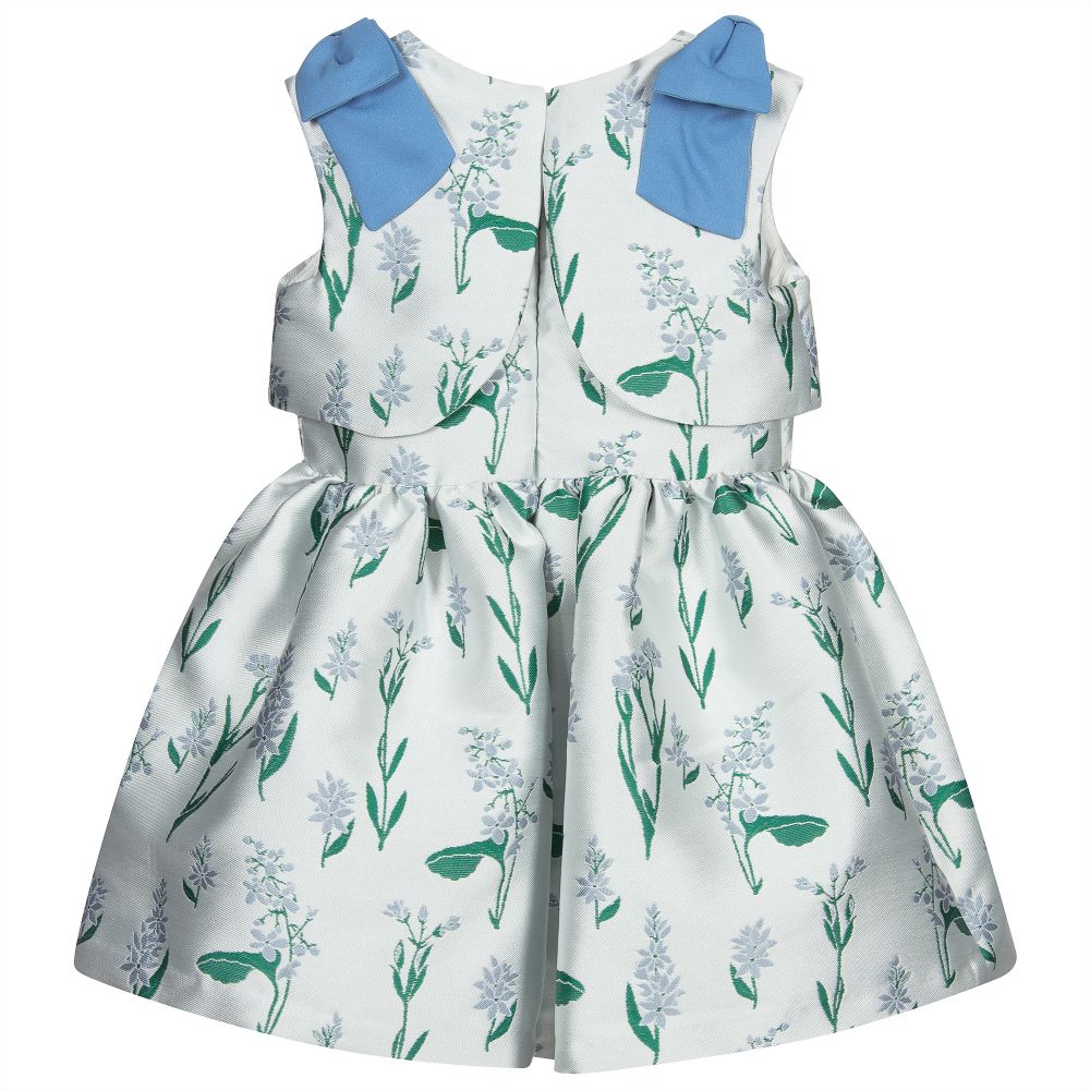Hucklebones London-Blue Jacquard Party Dress | Childrensalon Outlet