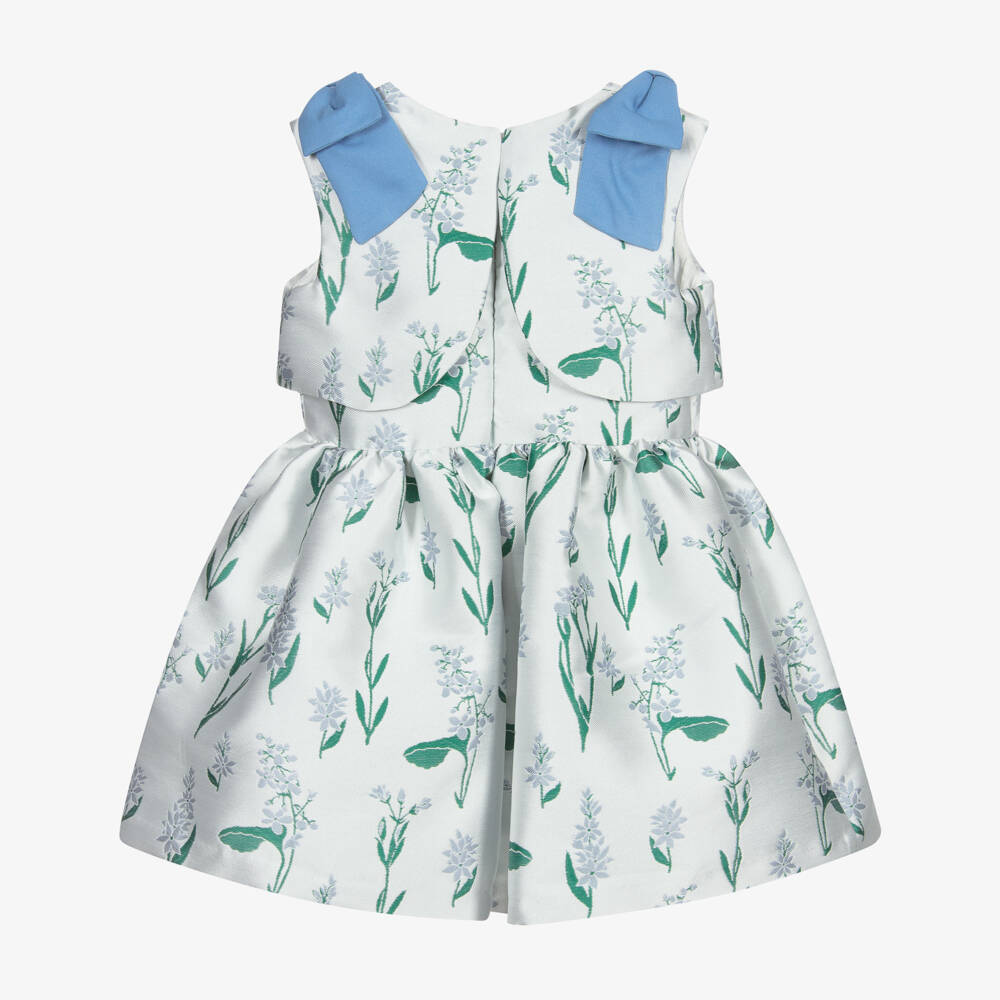 Hucklebones London-Blue Jacquard Party Dress | Childrensalon Outlet