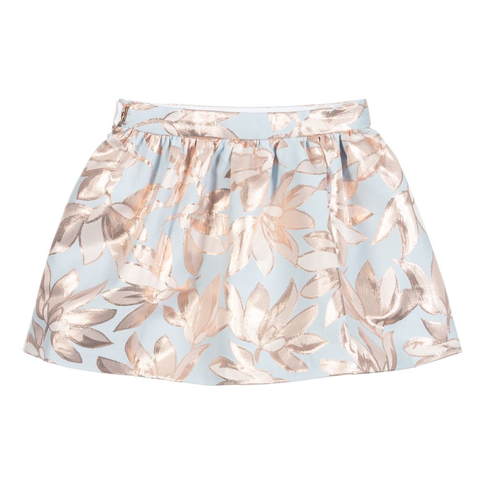 Hucklebones London-Blue Jacquard Skirt | Childrensalon Outlet