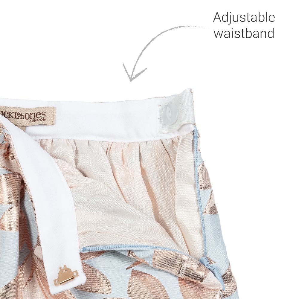 Hucklebones London-Blue Jacquard Skirt | Childrensalon Outlet