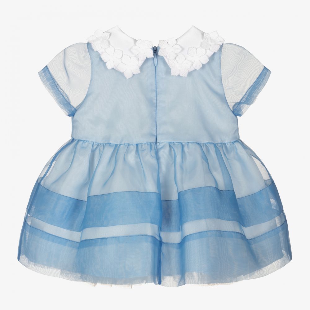 Hucklebones London-Голубое платье из органзы и трусики | Childrensalon Outlet