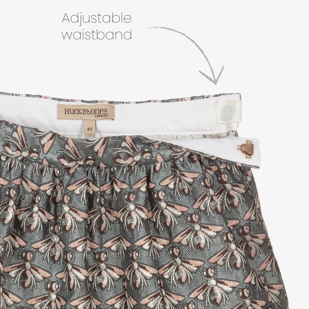 Hucklebones London-Розово-голубая жаккардовая юбка | Childrensalon Outlet