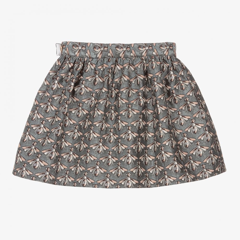 Hucklebones London-Розово-голубая жаккардовая юбка | Childrensalon Outlet