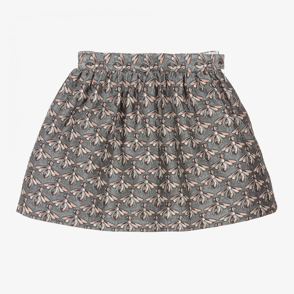 Hucklebones London-Розово-голубая жаккардовая юбка | Childrensalon Outlet