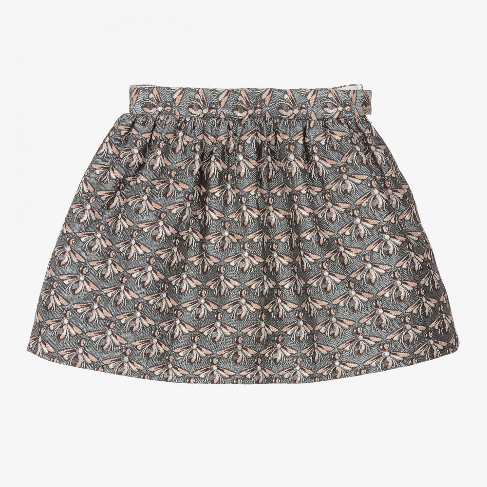 Hucklebones London - Blue & Pink Jacquard Skirt | Childrensalon