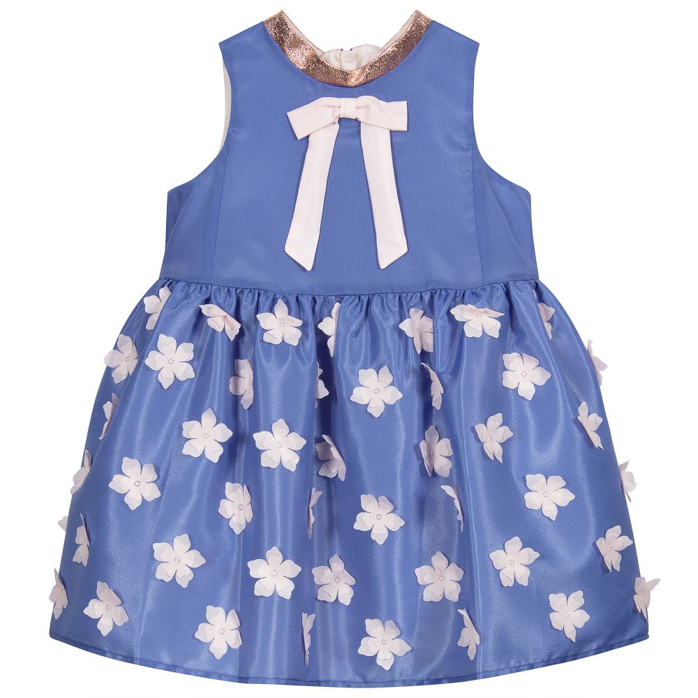 Hucklebones London - Blue & Pink Silky Dress | Childrensalon