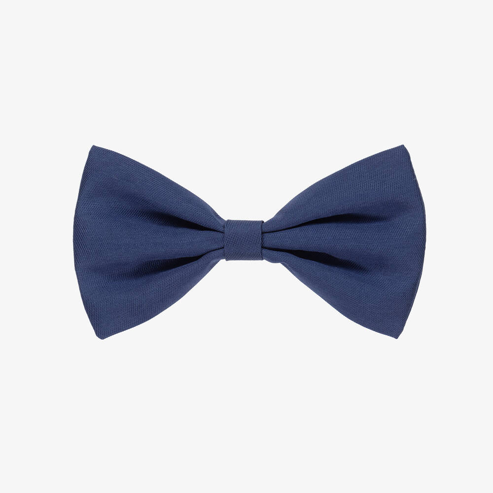 Hucklebones London-Blue Satin Bow Hairclip (12cm) | Childrensalon Outlet
