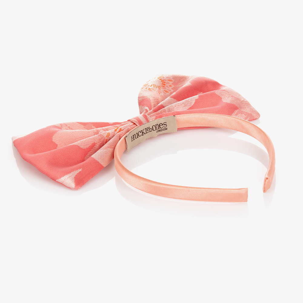 Hucklebones London-Кораллово-розовый ободок с бантом | Childrensalon Outlet