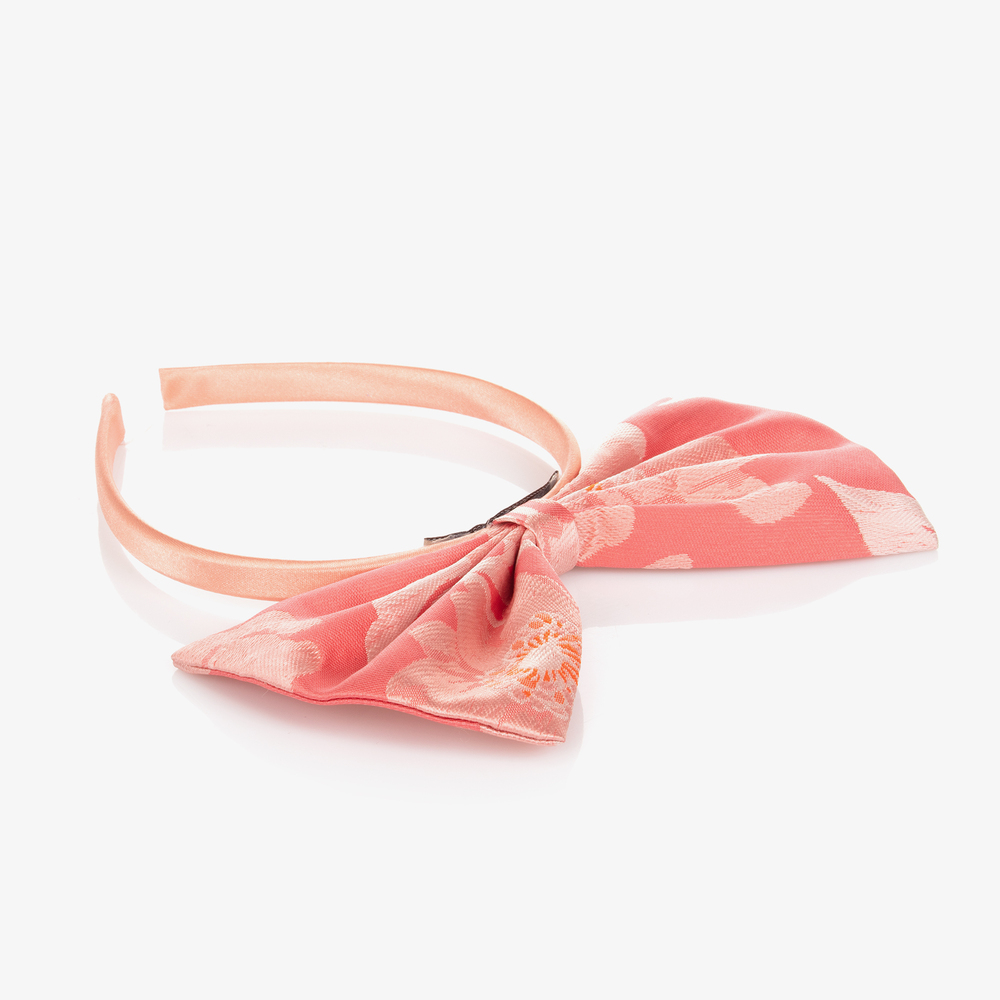 Hucklebones London-Кораллово-розовый ободок с бантом | Childrensalon Outlet