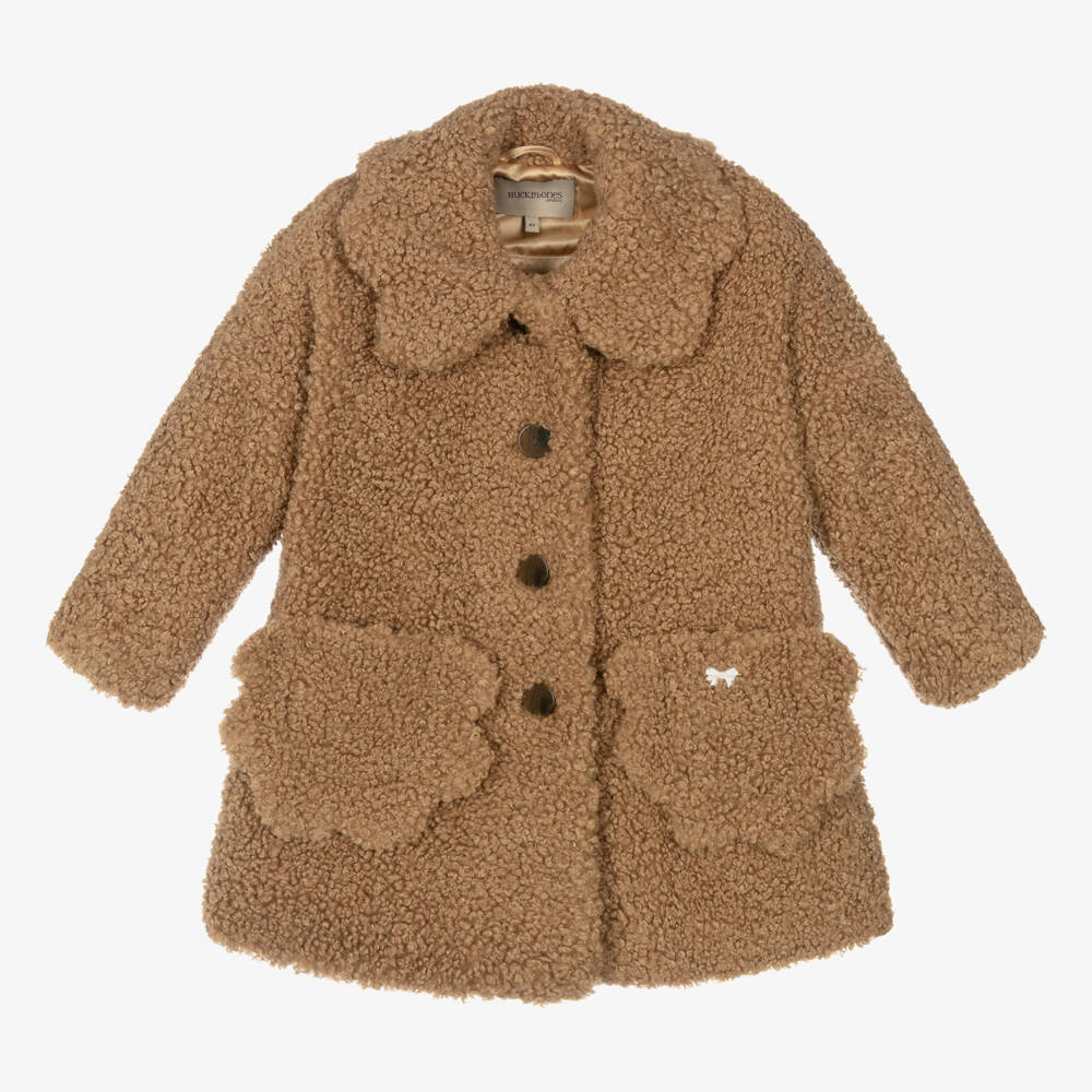 Hucklebones London-معطف بوكليه لون بني للبنات | Childrensalon Outlet