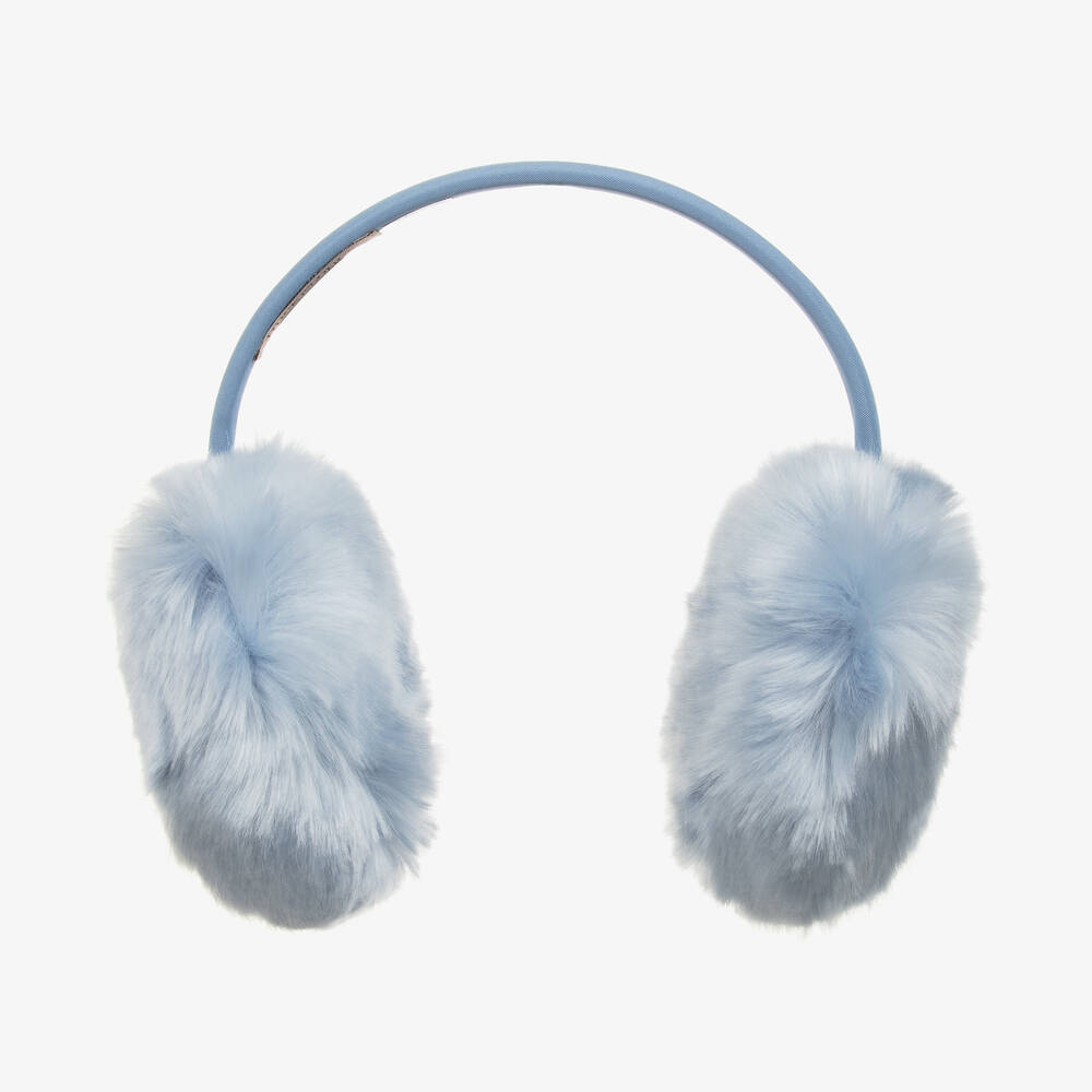 Hucklebones London - Cache-oreilles bleu fausse fourrure | Childrensalon