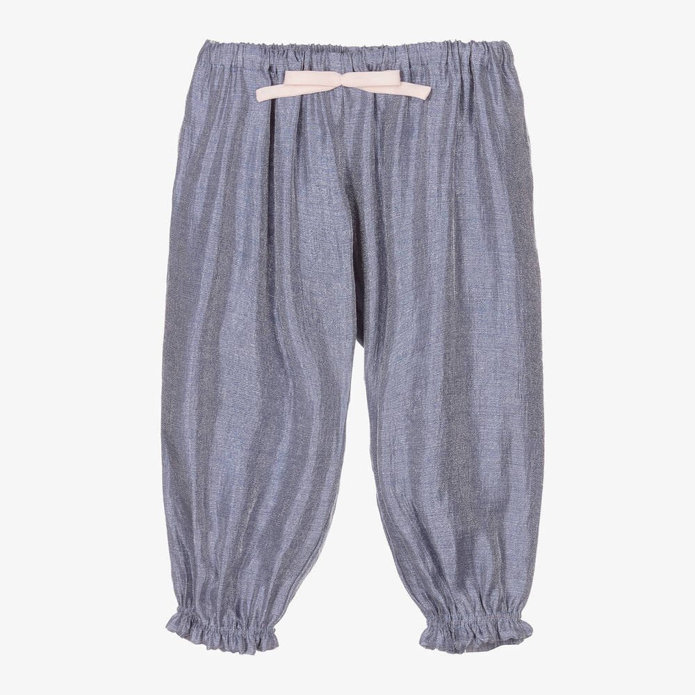 Hucklebones London - Pantalon bleu en lamé Fille | Childrensalon