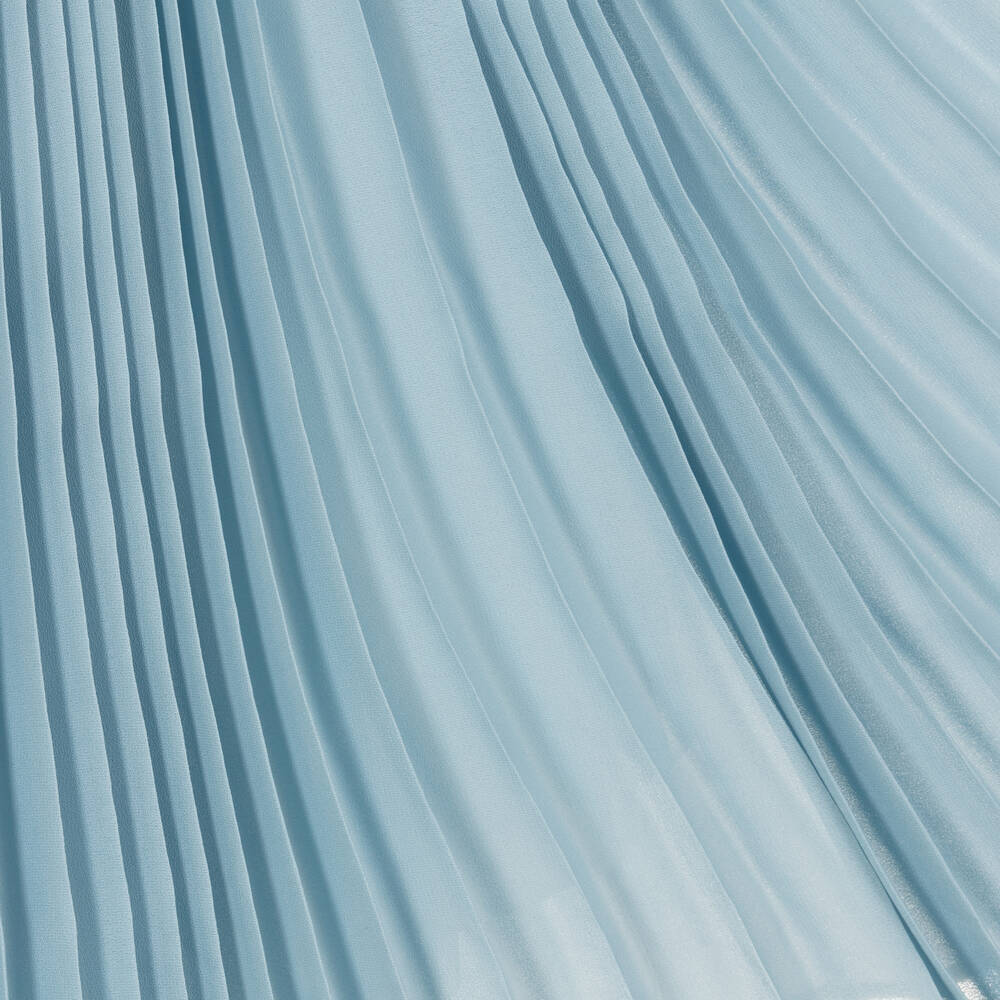 Hucklebones London-فستان شيفون بكسرات لون أزرق | Childrensalon Outlet