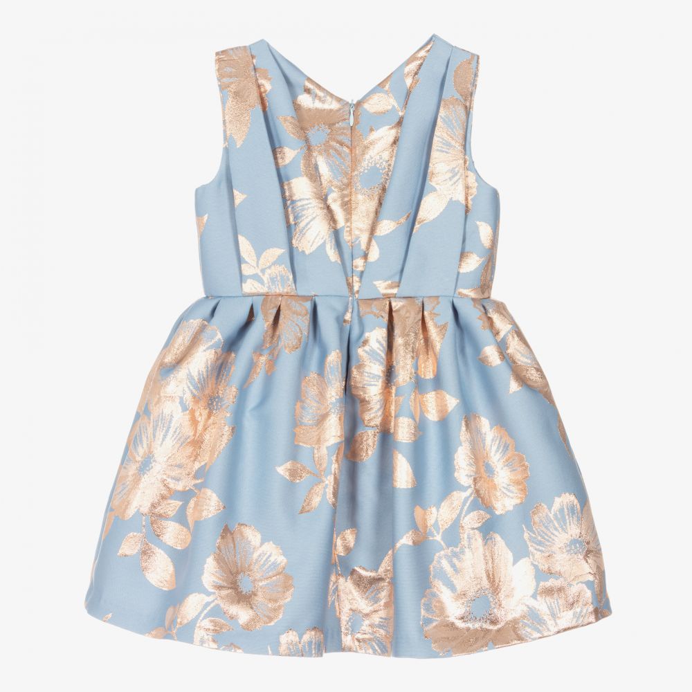 Hucklebones London Girls Blue & Rose Gold Dress Childrensalon Outlet