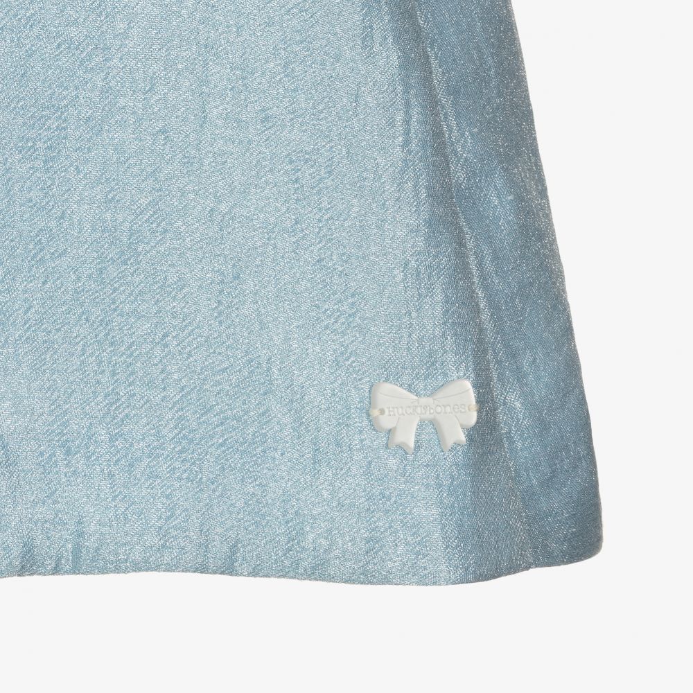 Hucklebones London-Girls Blue Viscose Satin Dress | Childrensalon Outlet