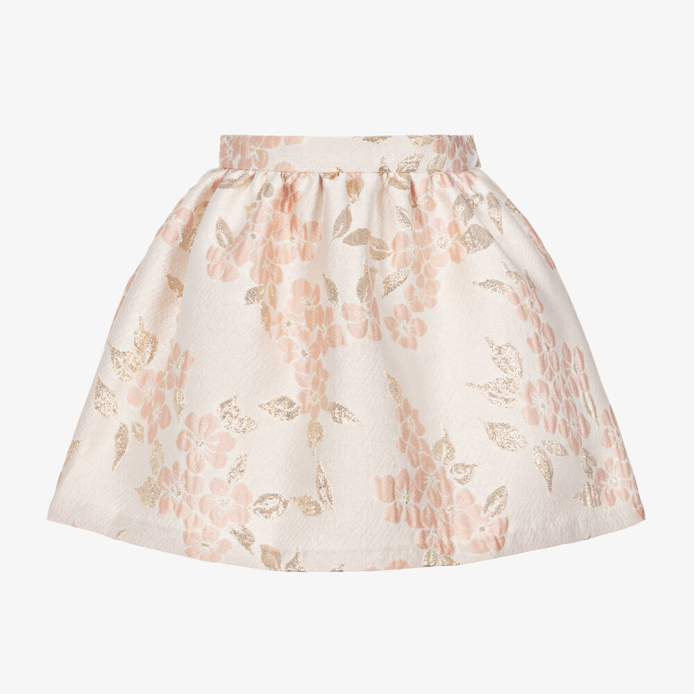 Hucklebones London-Юбка из жаккардового твила цвета румянец для девочек | Childrensalon Outlet