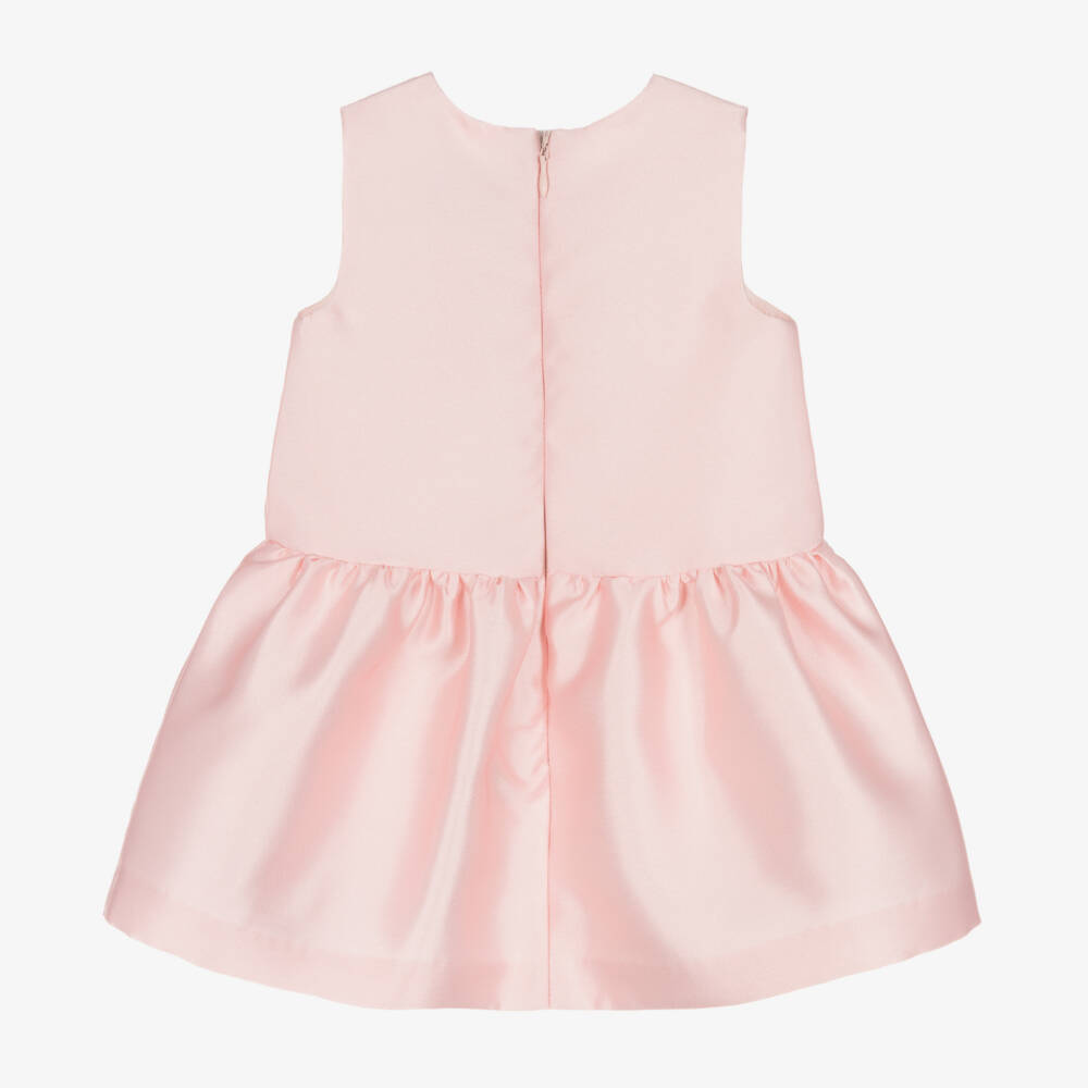 Hucklebones London-فستان ساتان وردي للبنات مع فيونكة | Childrensalon Outlet