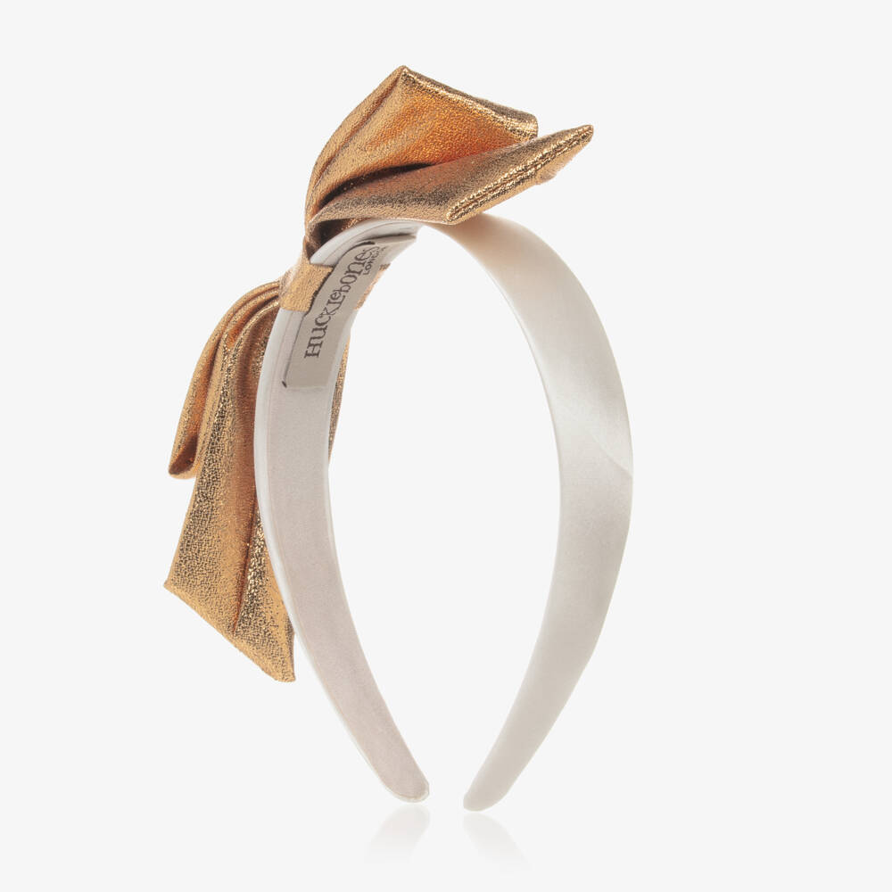 Hucklebones London-طوق شعر فاخر للبنات باللون الذهبي والعاجي | Childrensalon Outlet