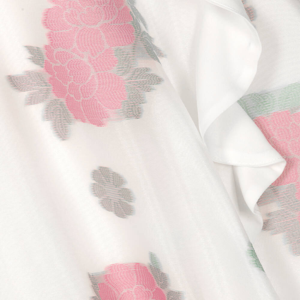 Hucklebones London-Элегантное кремовое платье из органзы с розами для девочек | Childrensalon Outlet