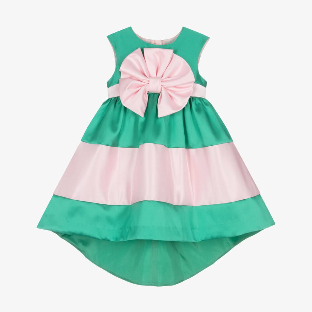 Hucklebones London-فستان ساتان أنيق للبنات مع فيونكة | Childrensalon Outlet