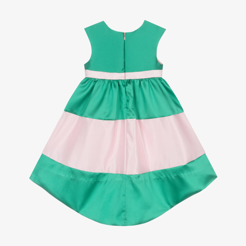 Hucklebones London-Girls Elegant Satin Bow Dress | Childrensalon Outlet