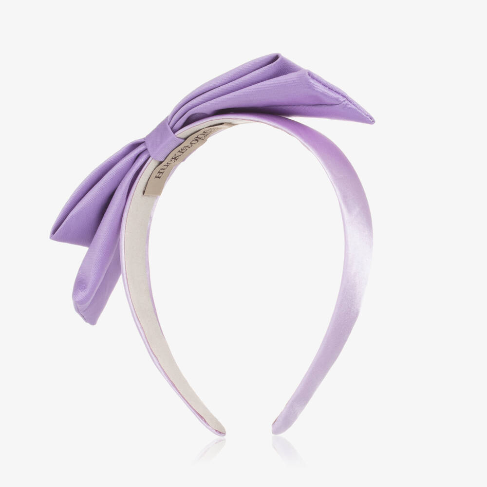 Hucklebones London-Girls Elegant Satin Bow Headpiece | Childrensalon Outlet