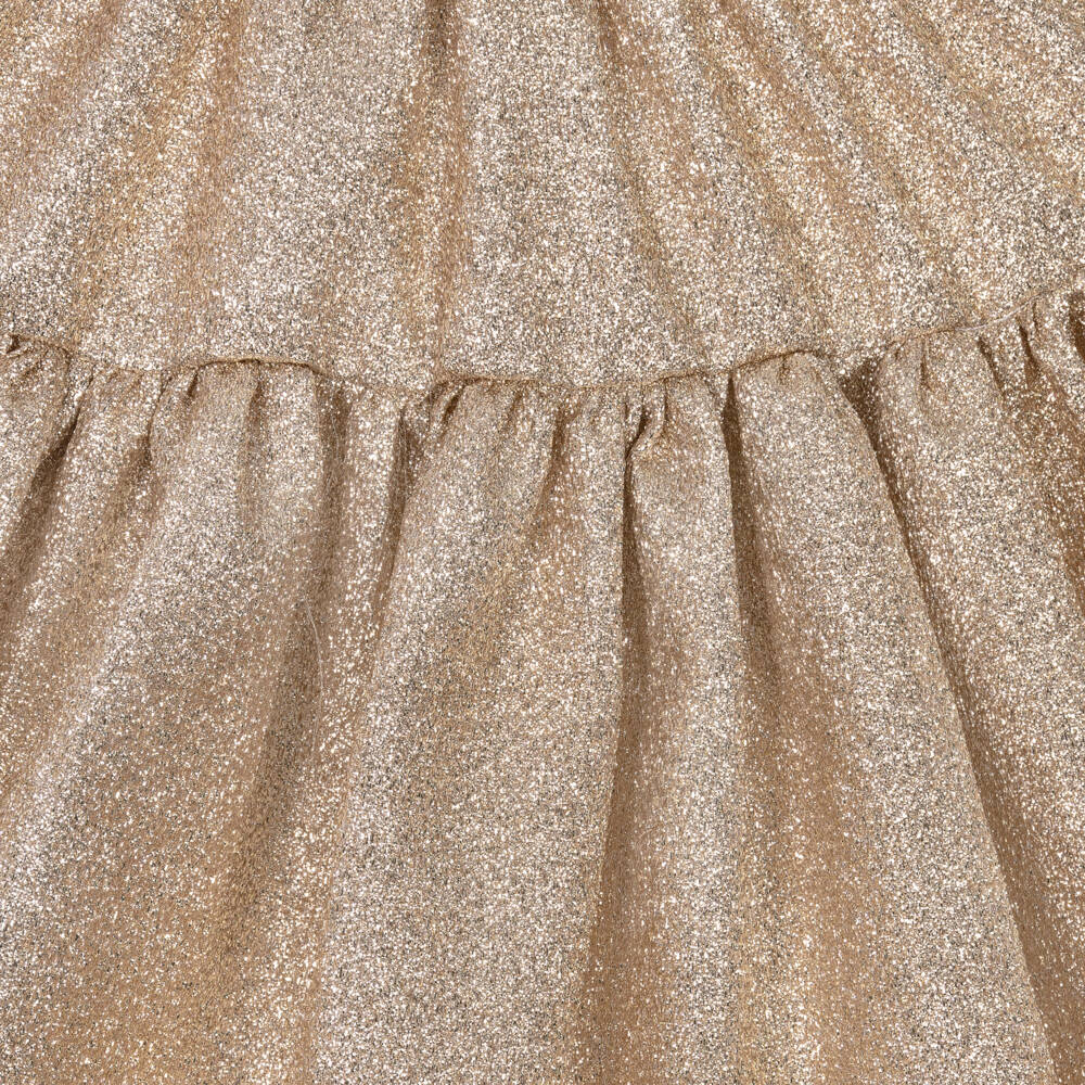 Hucklebones London-Girls Enchanting Gold Bow Gown | Childrensalon Outlet
