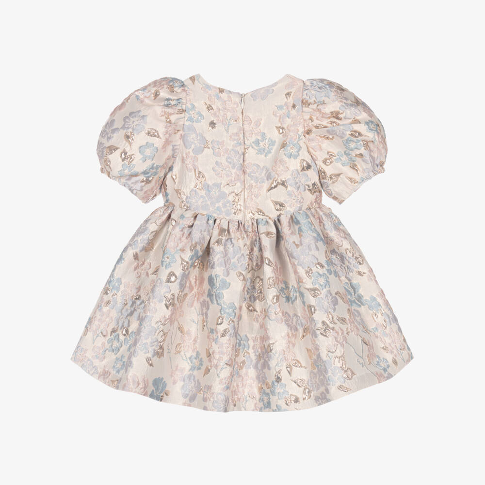 Hucklebones London-Girls Floral Elegance Jacquard Frock | Childrensalon Outlet