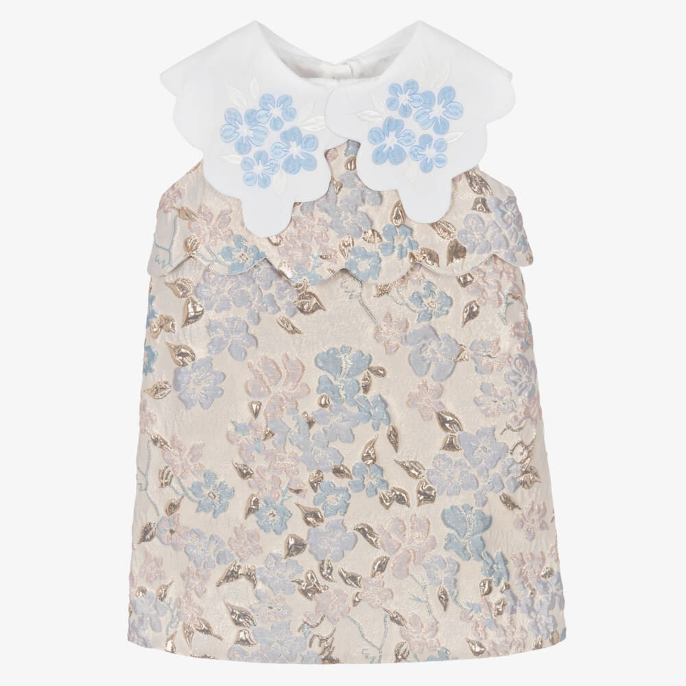 Hucklebones London-طقم بناتي بياقة مزخرفة بنقشة الأزهار | Childrensalon Outlet