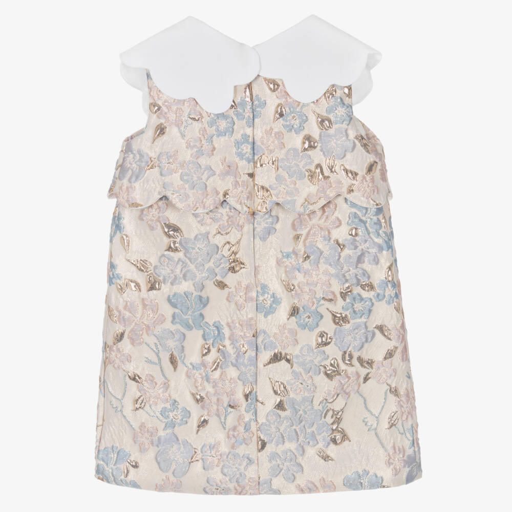 Hucklebones London-Girls Floral Jacquard Collar Ensemble | Childrensalon Outlet