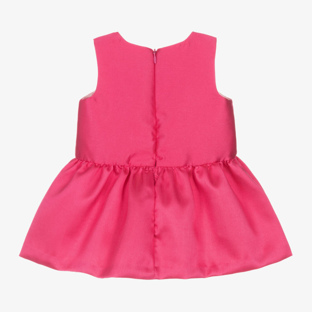 Hucklebones London-Платье из пурпурного сатина с бантом для девочек | Childrensalon Outlet