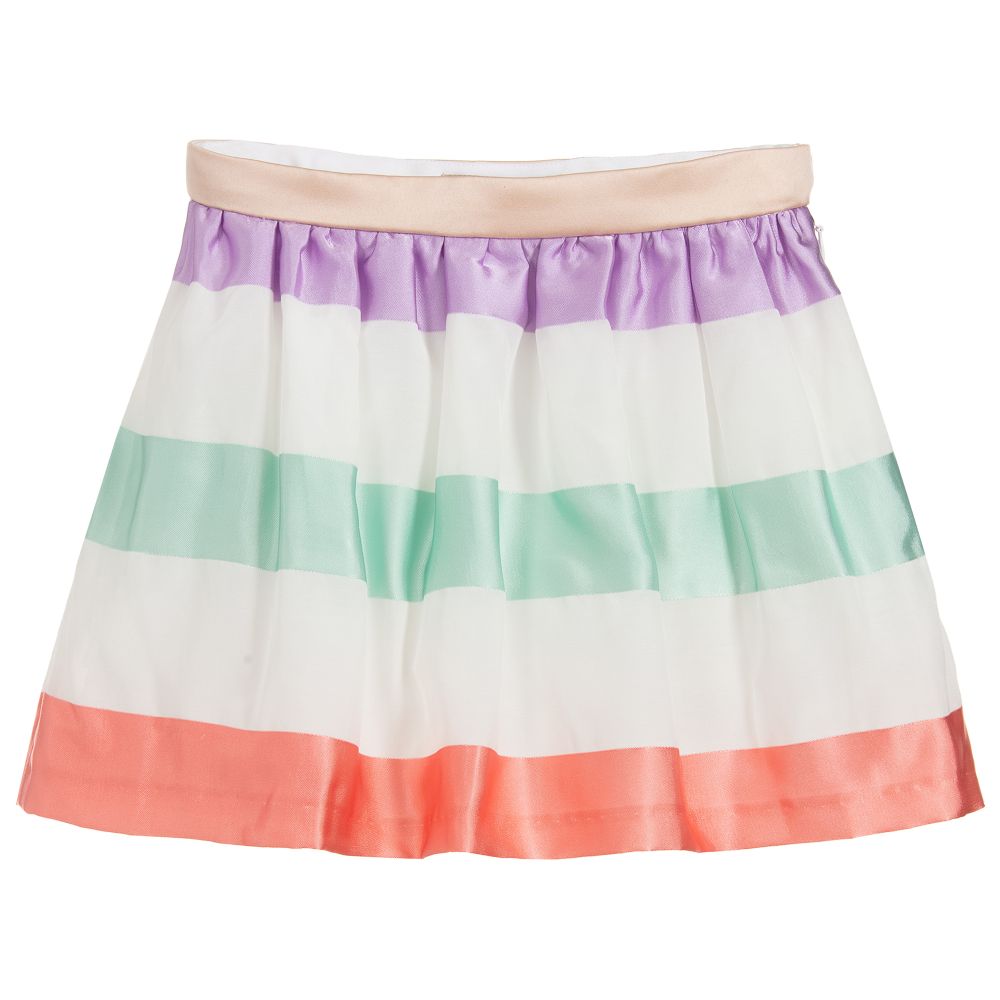 Hucklebones London-Girls Gathered Striped Skirt | Childrensalon Outlet