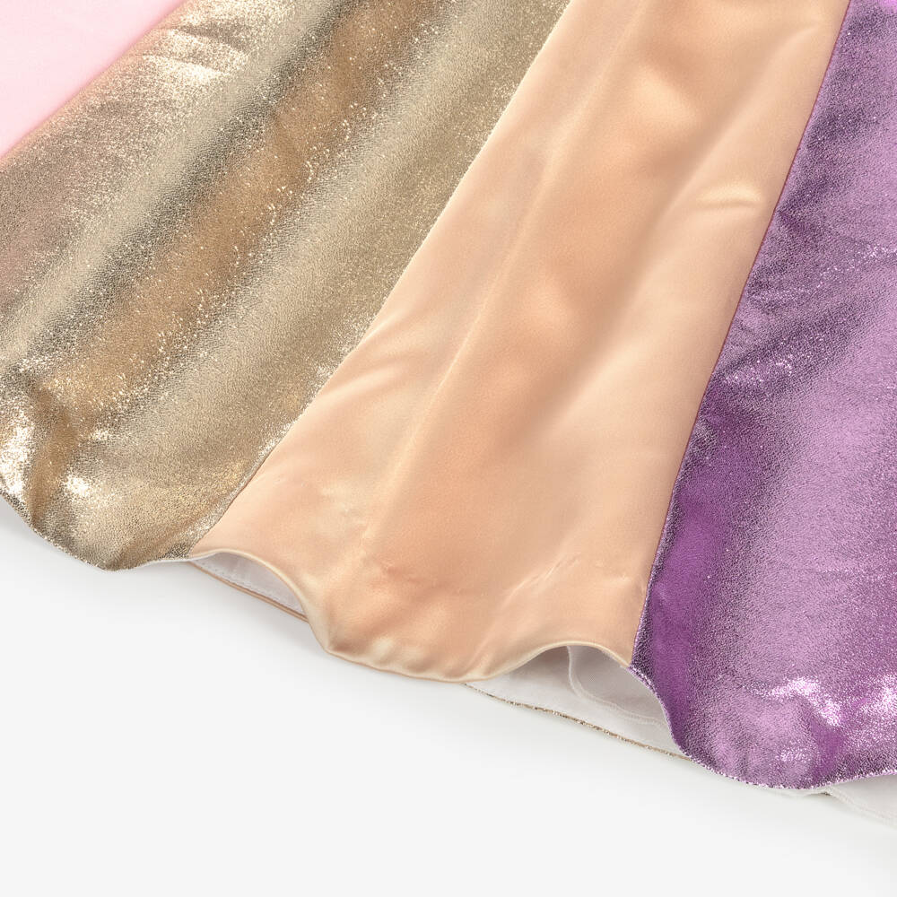 Hucklebones London-Girls Glittering Pink & Gold Dress | Childrensalon Outlet
