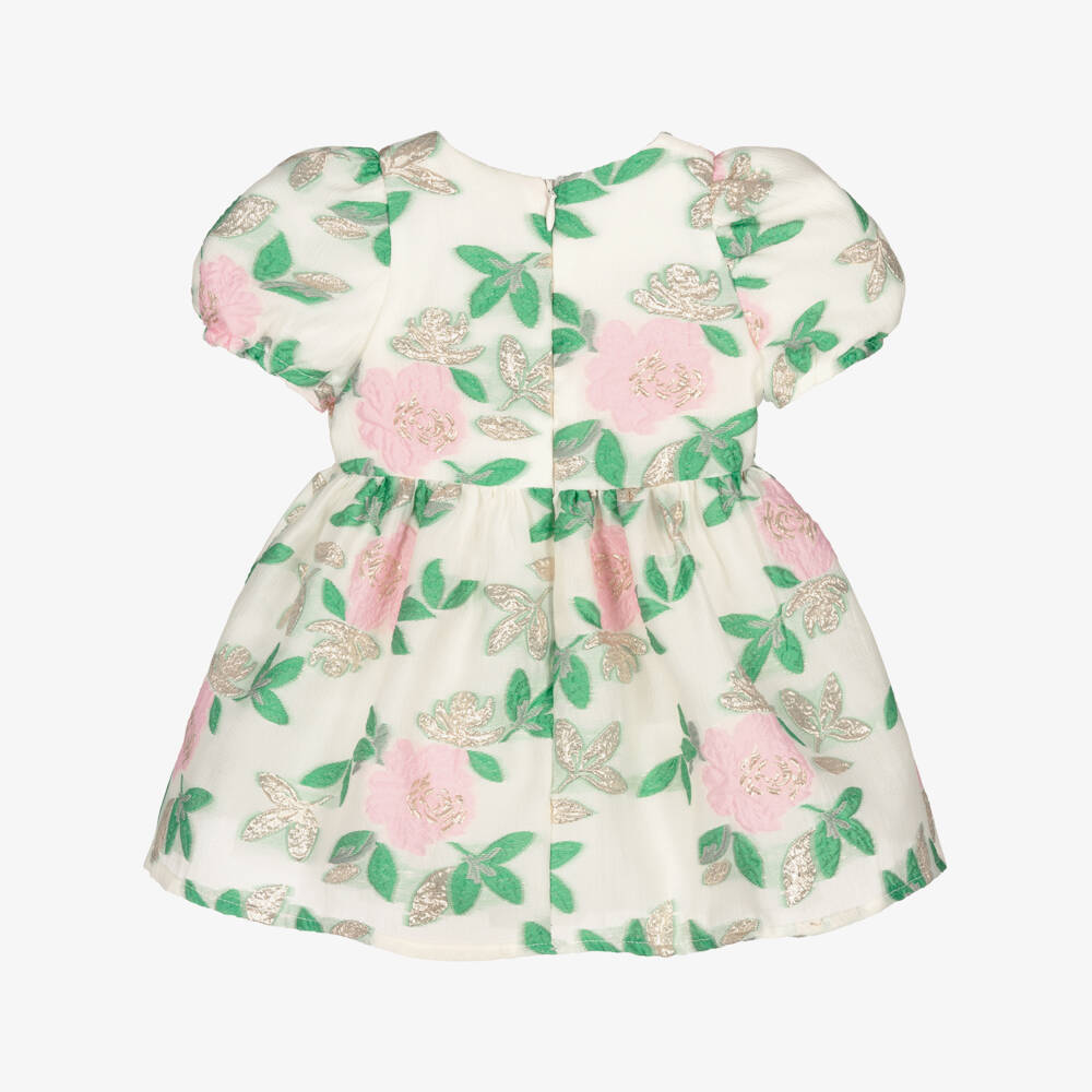 Hucklebones London-Girls Ivory Blossom Jacquard Ensemble | Childrensalon Outlet