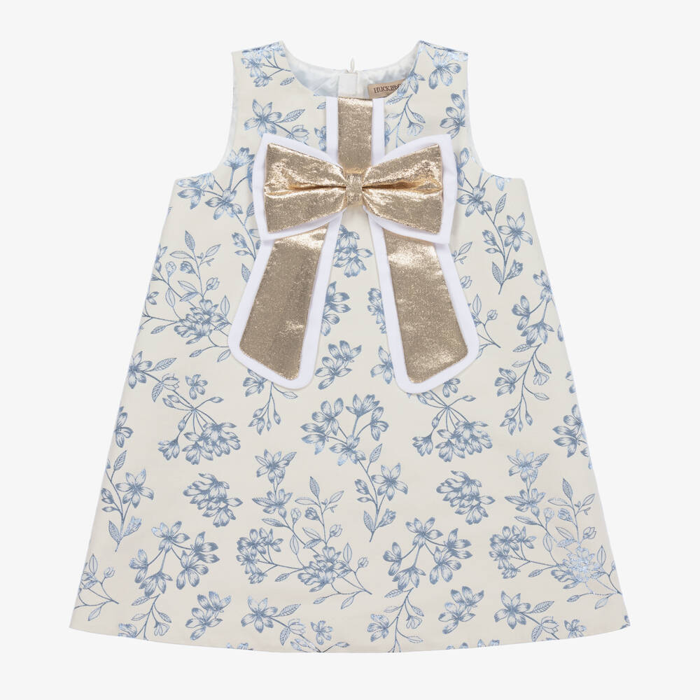 Hucklebones London-فستان عاجي مزين بالزهور اللامعة للبنات | Childrensalon Outlet