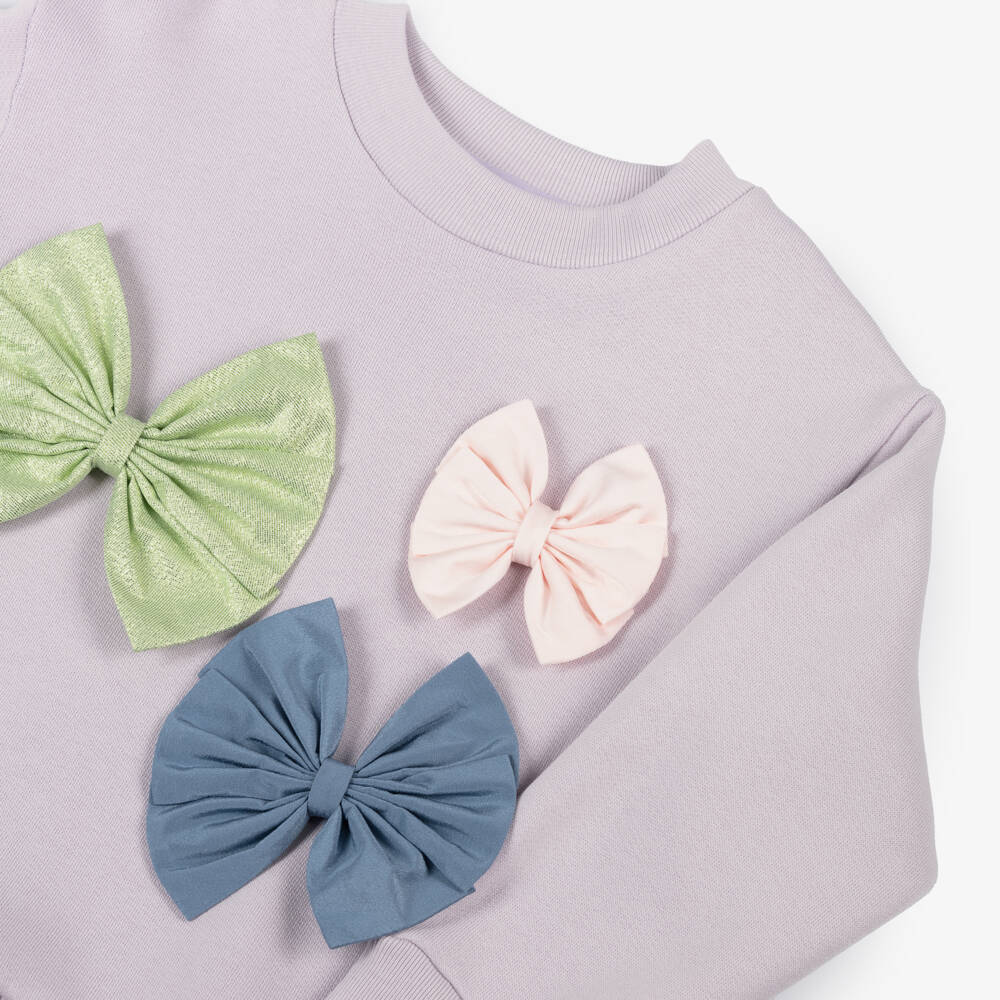 Hucklebones London-Girls Lavender Organic Cotton Gown | Childrensalon Outlet