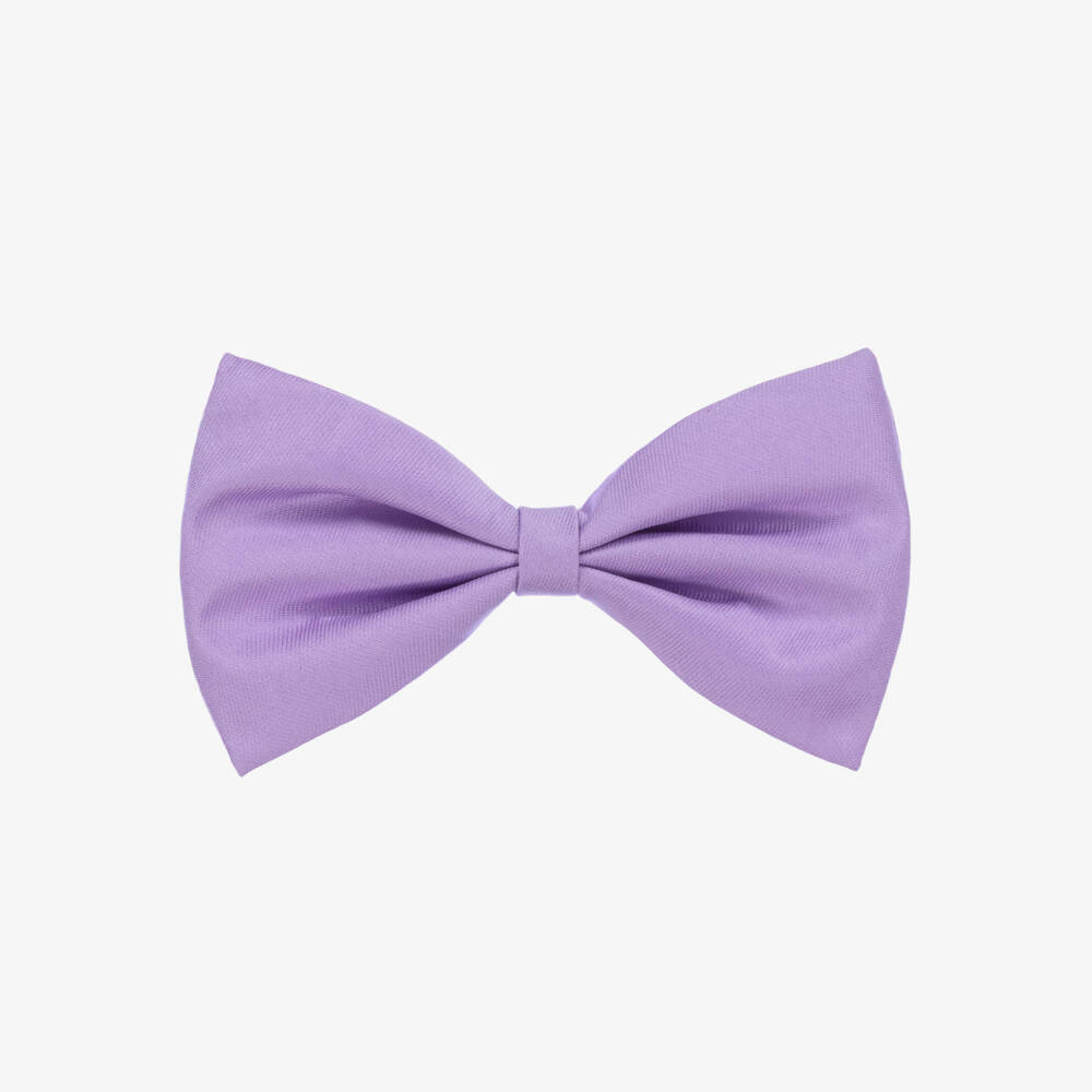 Hucklebones London-Girls Lavish Lilac Satin Bow Clip | Childrensalon Outlet