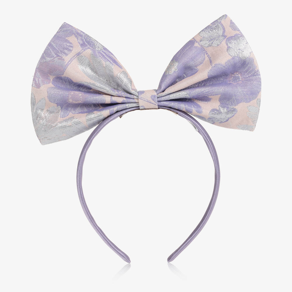 Hucklebones London - Serre-tête lilas à nœud fille | Childrensalon