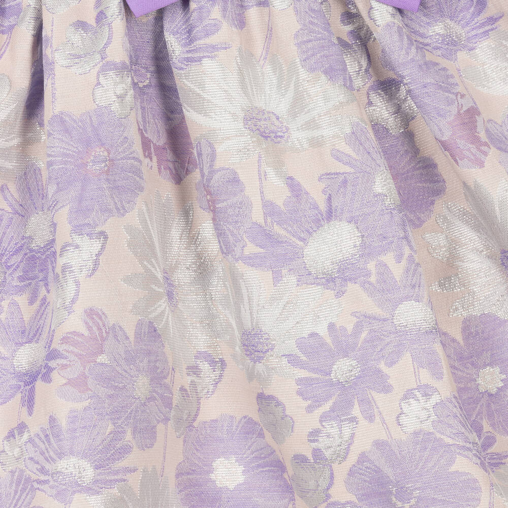 Hucklebones London-Сиреневое жаккардовое платье с цветочным узором | Childrensalon Outlet