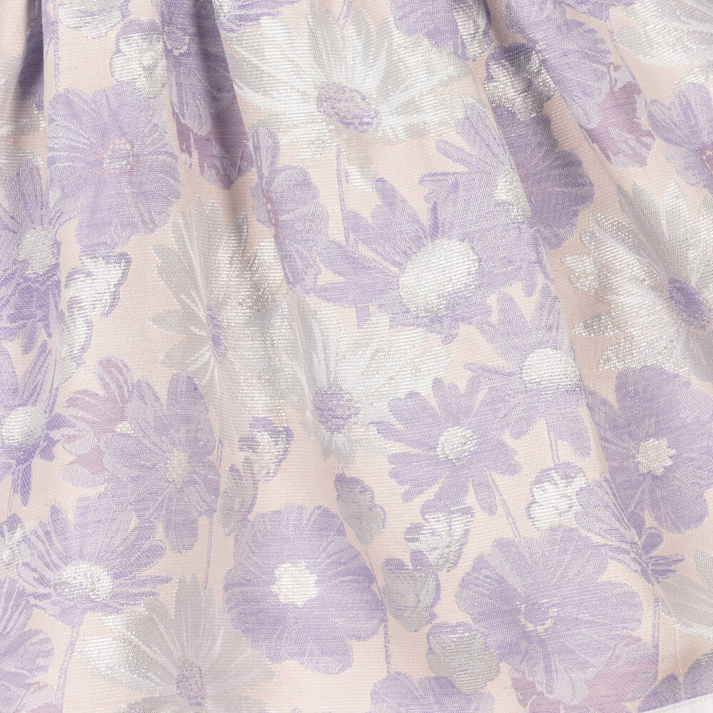 Hucklebones London-Сиреневое жаккардовое платье с цветочным узором | Childrensalon Outlet