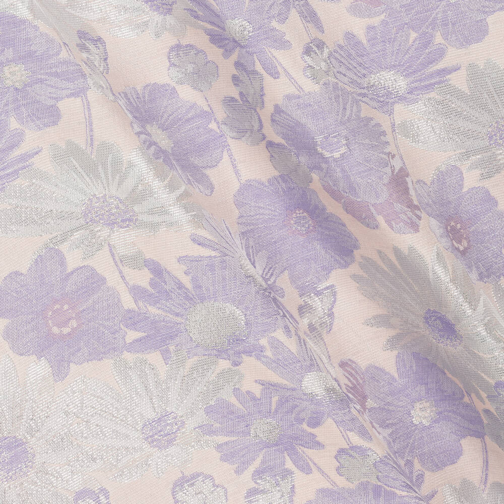 Hucklebones London-Girls Lilac Floral Jacquard Dress | Childrensalon Outlet