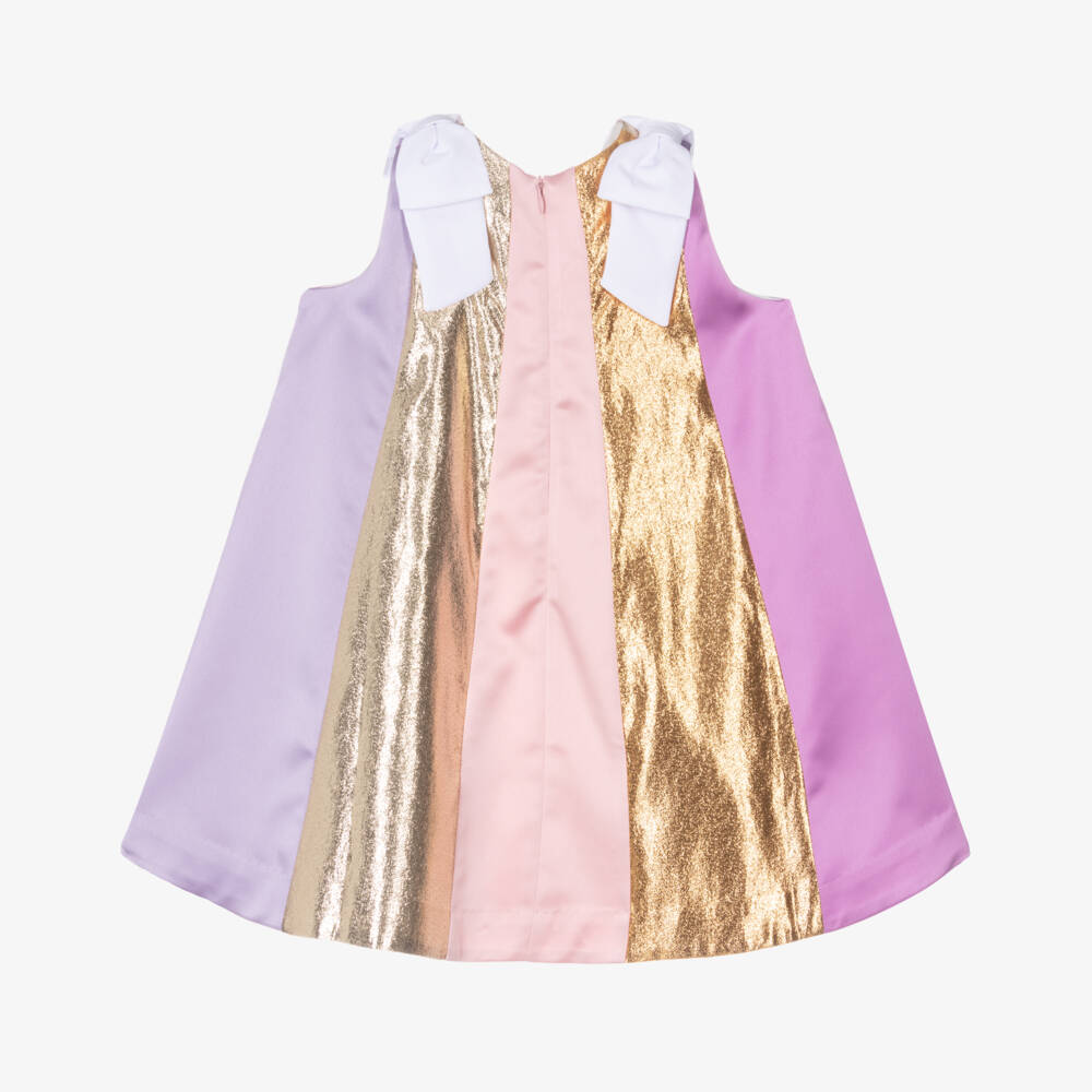 Hucklebones London-Платье сиреневое с золотым блеском для девочек | Childrensalon Outlet