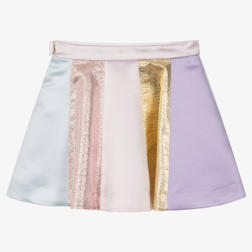 Hucklebones London-Фиолетовая атласная юбка в полоску | Childrensalon Outlet