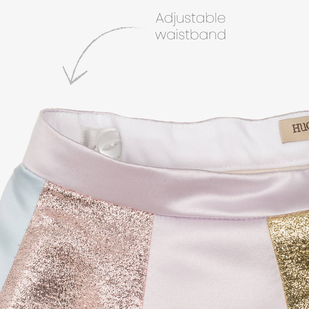 Hucklebones London-Фиолетовая атласная юбка в полоску | Childrensalon Outlet