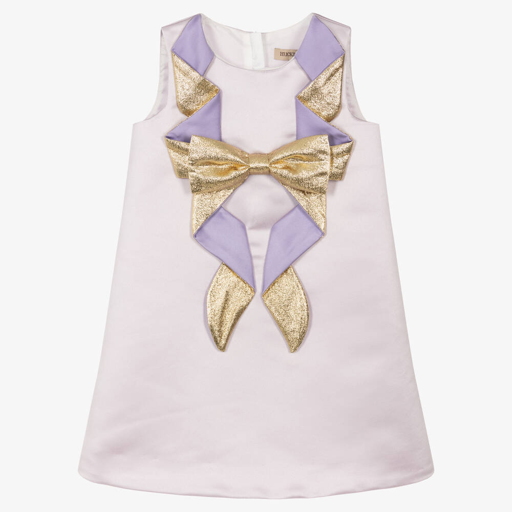 Hucklebones London - Robe droite lilas en satin fille | Childrensalon