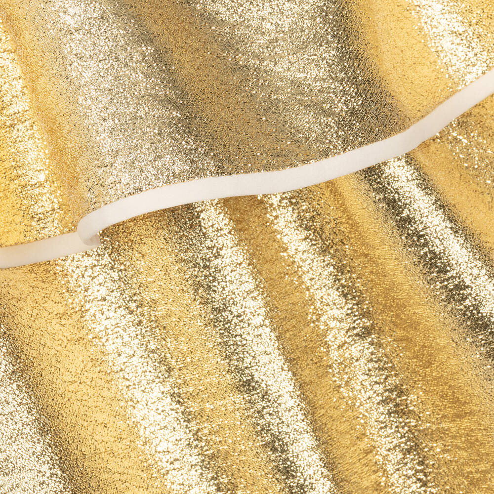 Hucklebones London-Платье цвета золотистый металлик из ламе | Childrensalon Outlet